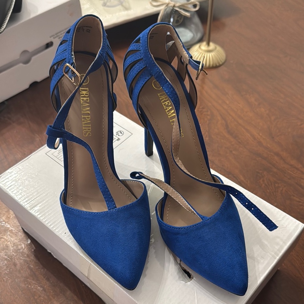 Dream Pairs Royal Blue Strappy Heels